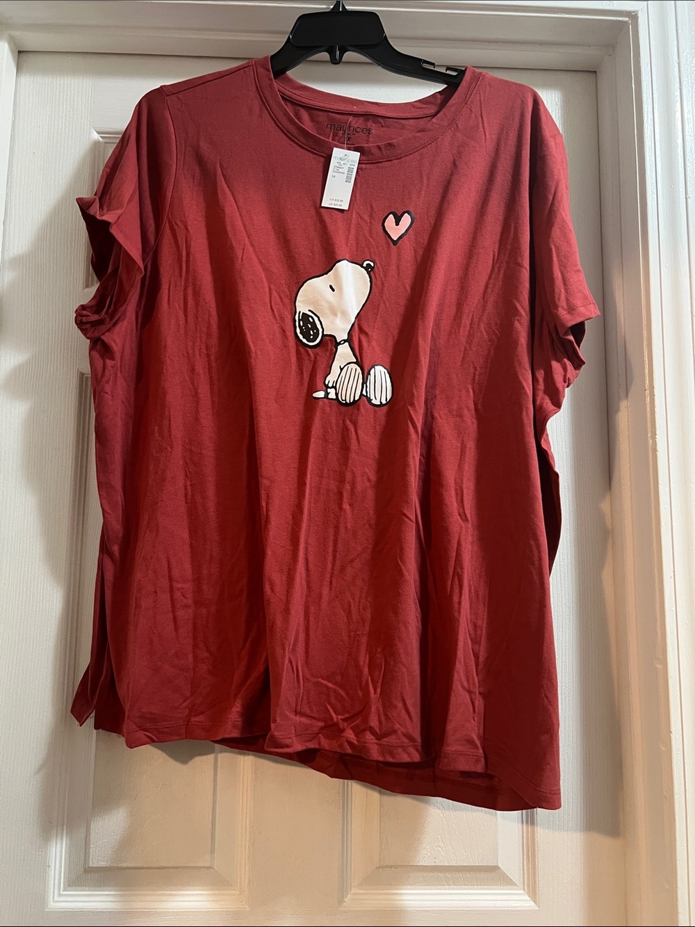 Maurices Red Snoopy Short Sleeve Tee